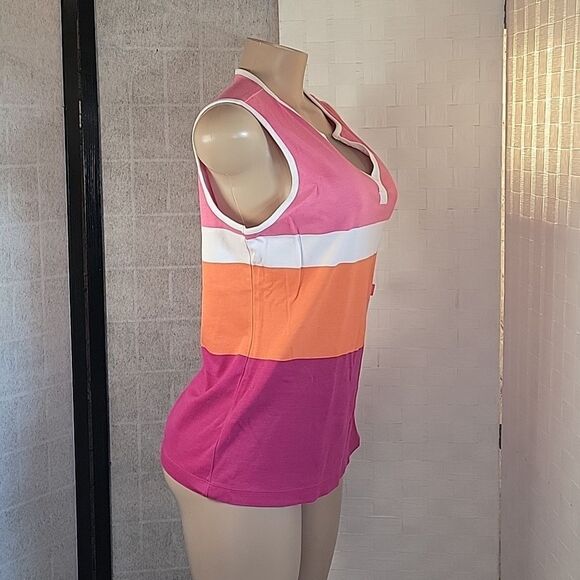 BRAND NEW KIM ROGER  MULTI-COLOR SLEEVELESS WOMEN'S GOLF SHIRT - Picture 4 of 12